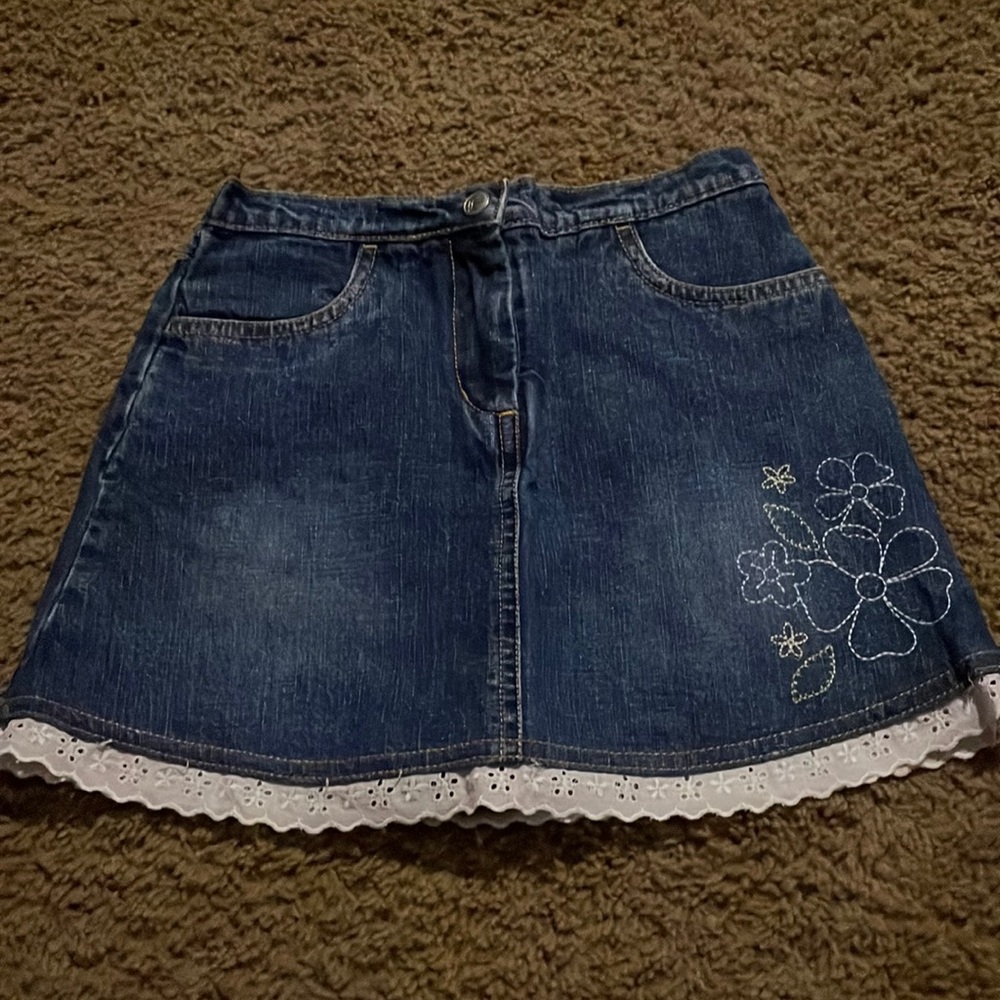 Vintage Gymboree Floral Patchwork denim skort Sz 6